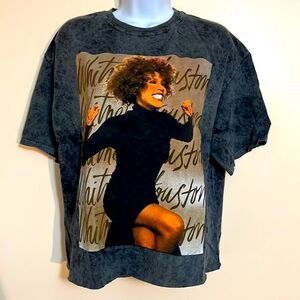 Whitney Houston Gray Crop Top